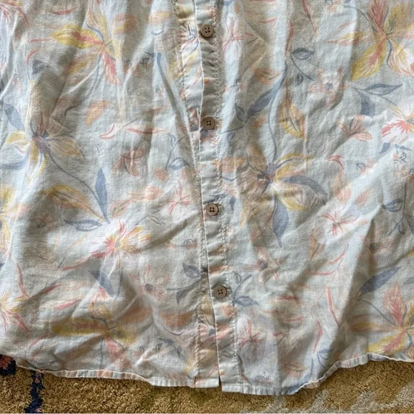 Faherty Floral Hemp Button-Up Blouse sz small - Picture 2 of 5